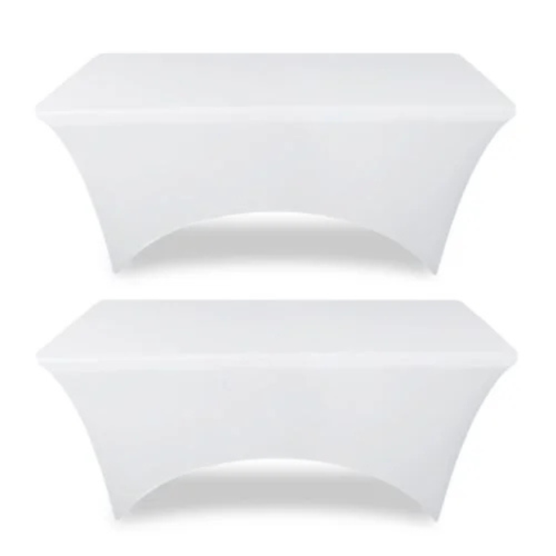 White spandex tablecloths - 6ft